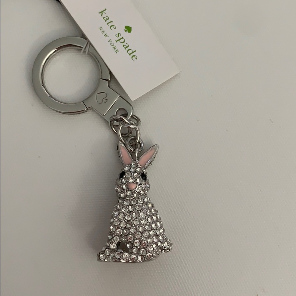Kate Spade bunny rabbit key fob NWT